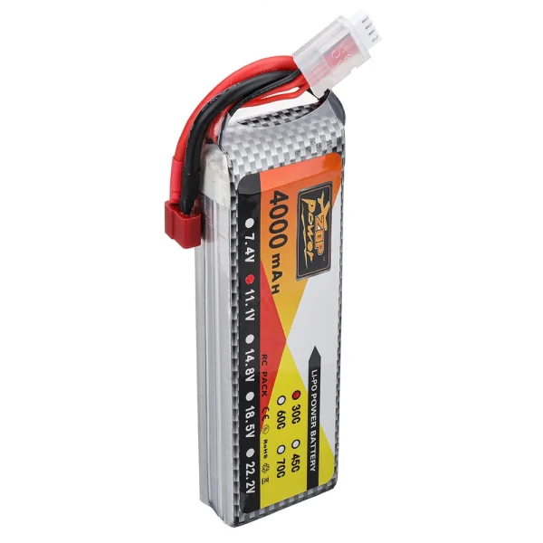 ZOP Power 11.1V 4000mAh 30C 3S LiPo Battery T Plug for RC Car - Image 5