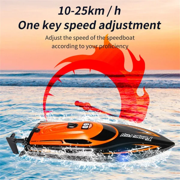 HXJRC HJ812 2.4G 4CH RC Boat High Speed LED Light Speedboat Waterproof 25km/h Electric Racing Vehicles Models Lakes Pools Remote Control Toys - Image 8