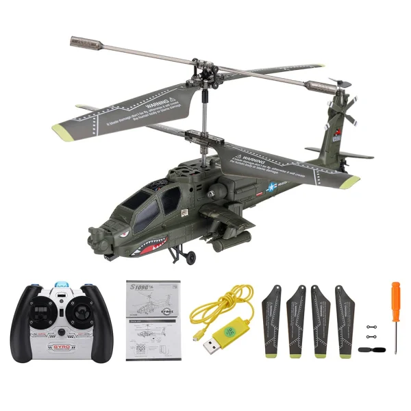 SYMA S109G 3.5CH Beast RC Helicopter RTF AH-64 Military Model Kids Toy - Image 9