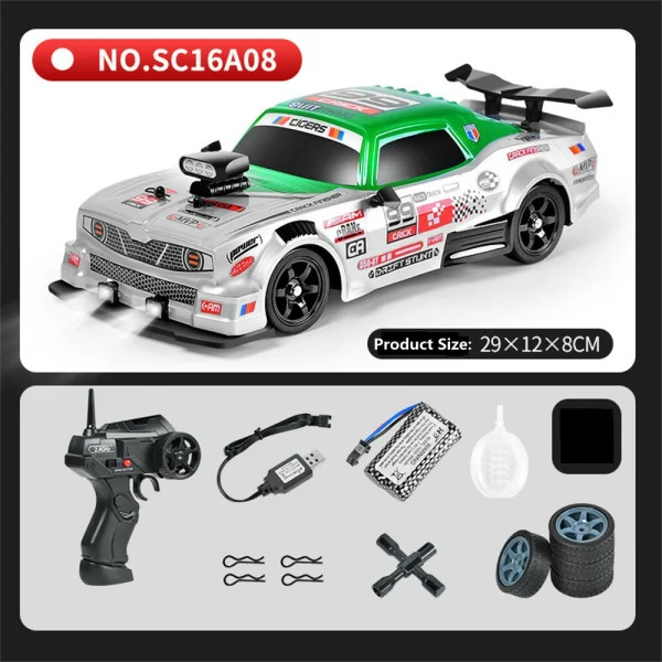 HB Toys SC16A RTR 1/16 2.4G 4WD Drift RC Car Spray LED Light On-Road Vehicles High Speed Models Kids Children Gifts Toys - Image 9