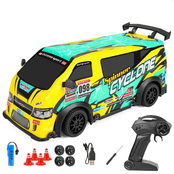 HR 2159 1/24 4WD 2.4G High-Speed Drift Truck Off-Road Model Electric Remote Control RC Car W/ Light - Image 4