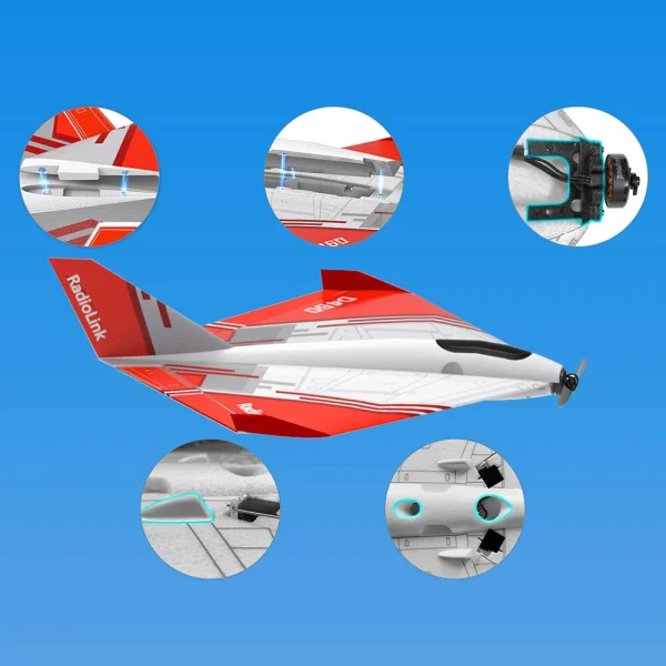 RadioLink Turbot D460 Scale Model 480mm Wingspan EPP 4KM Control Distance 1600KV Brushless Motor RC Airplane Fixed Wing PNP/RTF Gyroscope Assist for Beginners - Image 7