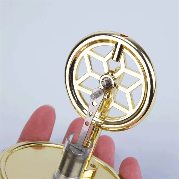K311 Golden Mini Low Temperature Stirling Engine Model Aluminum Alloy Difference Steam Power Piston Physics Experiment Science Discovery Production Invention Desktop Decorations Collection Toys - Image 7