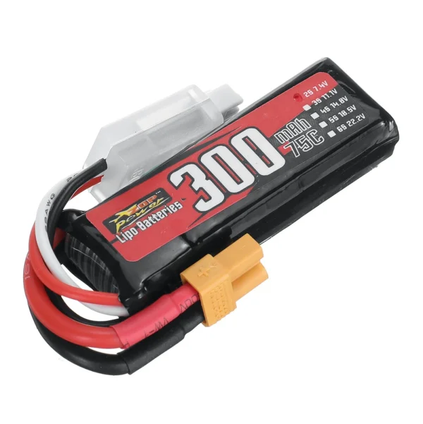 ZOP Power 7.4V 300mAh 75C 2S LiPo Battery With XT30 Plug for DarwinFPV BABY APE/PRO/V2 FPV Drone