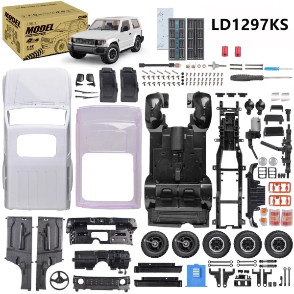 LDRC 1297 Pajero DIY KIT 1/14 4WD RC Car LED Light Off-Road Truck Climbing Rock Crawler Full Proportional Vehicles Models Remote Control Toys - Image 2