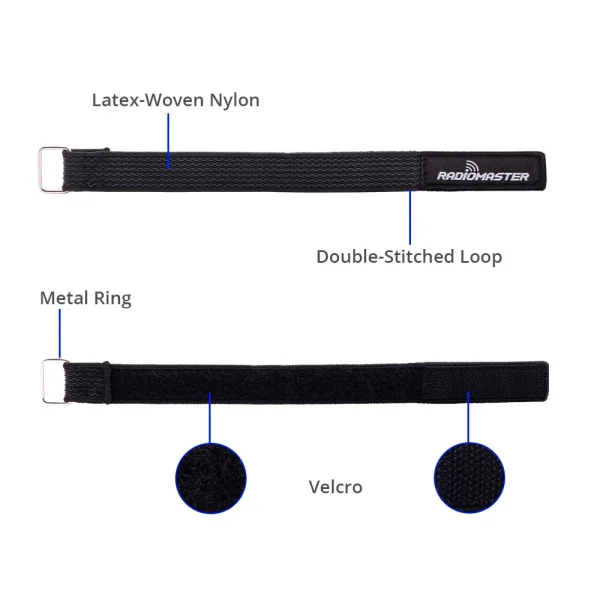 2PCS RadioMaster Ultra Adjustable Non-Slip Battery Straps Secure Grip for FPV Racing Drones  Professional RC Drone Accessories with Safety Lock - Image 4