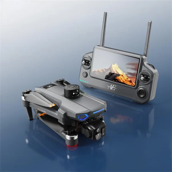 AE30 GPS 10KM 5G Repeater Digital FPV with 4K HDR Video 5X ZOOM Dual Camera 3-Axis EIS Gimbal 360 Ultrasonic Lift Obstacle Avoidance 7.2inch Touchable LCD Screen Controller Brushless Foldable RC Drone Quadcopter RTF - Image 2
