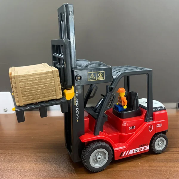 1/24 2.4G 11CH Alloy RC Heavy Forklift Crane Car Lifting Music Spray Scene Simulation Children Toy For Boys - Image 9