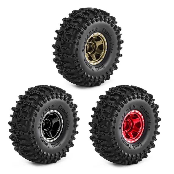 4PCS Upgraded 1 Inch Aluminum Alloy Blade Wheels JC Tire for TRX4M SCX24 FMS24 1/18 Climbing Rock Crawler RC Cars Vehicles Models Spare Parts Accessories - Image 3