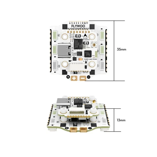 16mm*16mm Flywoo GOKU HEX GN405 Nano HD V3 F4 Flight Controller with TXCO ELRS 2.4g RX & 20A 2-4S ESC Stack for Hexacopter FPV Racing Drone - Image 4