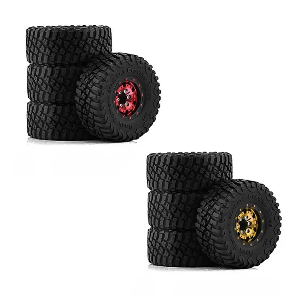 4pcs 1.0 inch Climbing Car Aluminum Alloy RC Car Wheel Tire for 1/18 TRX4M SCX24 FMS FCX18 FCX24 Furitek FX118 Off-road Parts - Image 8