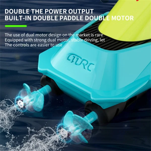 4DRC S5 RTR 2.4G RC Boat Mini Speedboat Dual Motors One-Key Capsized Reset Waterproof LED Light Racing Remote Control Stunt Vehicles Models Twin Propeller Toys - Image 6