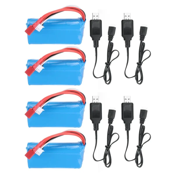 2Pcs ZOP Power 7.4V 1500mAh 25C 2S Battery T Plug for 16889 Brushless RC Car Vehicles