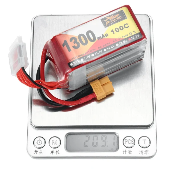 ZOP Power 22.2V 1300mAh 100C 6S LiPo Battery XT60 Plug for Geprc Cinelog35 V2 Darwinfpv Hulk RC FPV Racing Drone - Image 9