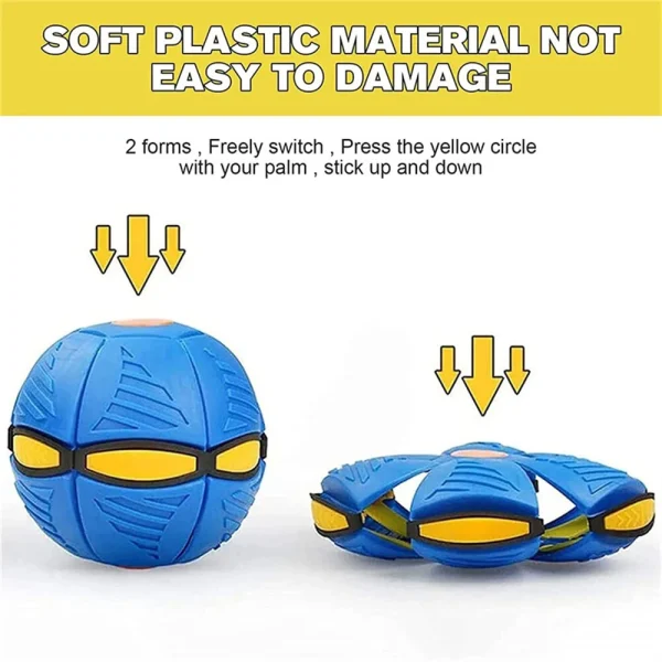 Magic Transforming UFO LED Light Flying Saucer Ball Stress Relief Outdoor Toy Unisex Plastic Deformation Flat Dual Modes Fun - Image 4