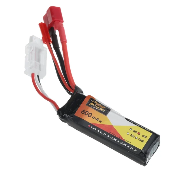 4PCS ZOP Power 7.4V 600mAh 60C 2S LiPo Battery JST + T Plug with B3 Charger XT30 Adapter Cable for RC Models - Image 4