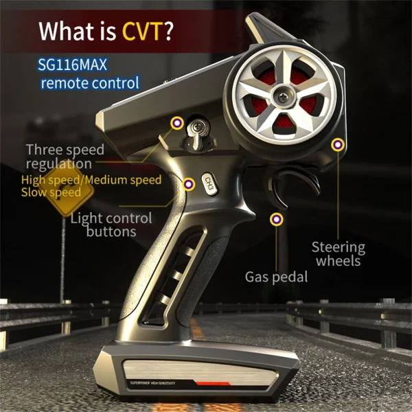ZLL SG116 PRO/MAX 1/16 2.4G 4WD 80km/h Brushed/Brushless RC Car LED Light Off-Road Climbing Truck High Speed Full Proportional Vehicles Model RTR Toys - Image 7
