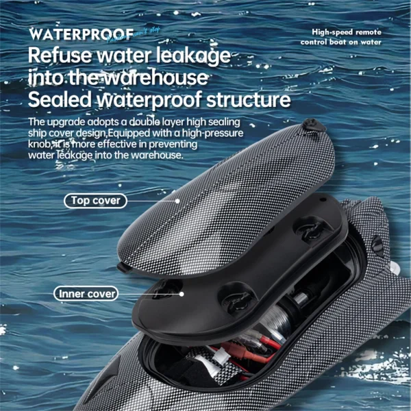 JJRC FY011 2.4G 35km/h RC Boat Jet Pump Ship Waterproof Vehicles Models Capsize Reset LED Light Water Cooling High Speed Remote Control Toys - Image 2