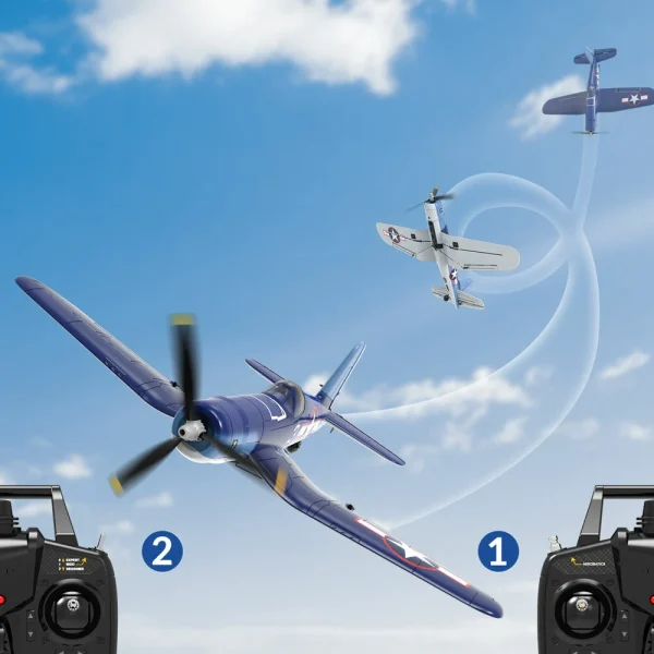 VolantexRC Mini F4U V2 EPP 400mm Wingspan 2.4G 4CH 6-Axis Gyro One Key Aerobatics XPilot Stabilization System RC Airplane Glider Warbird RTF for Beginner - Image 5