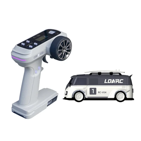 LDARC V64 1/64 2.4G RWD RC Car Mini Drift Flat On-Road LED Lights LC01 Chassis Micro Van Vehicles Models Full Proportional Remote Control Racing Toys 80 Minutes Playing Time - Image 2
