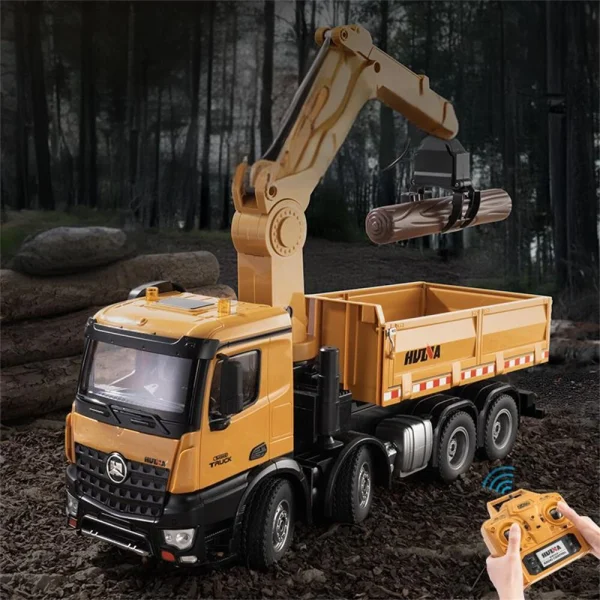 HUINA 1538 1/14 2.4G 26CH Semi-alloy RC Car Grabbing Wood Dump Truck 3-in-1 Vehicle Model RTR - Image 2