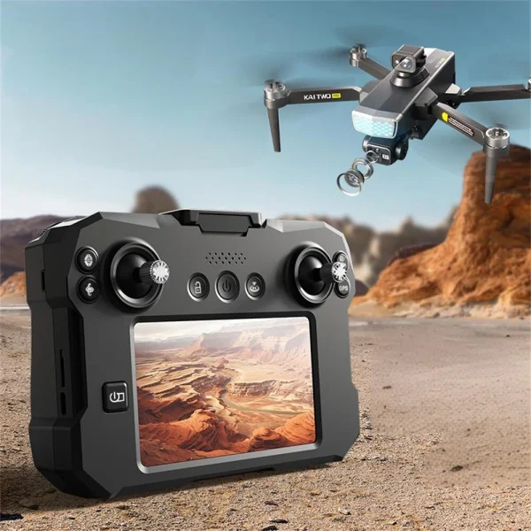 XKJ KAI TWO 249g GPS 5G WiFi FPV with 4K ESC HD Dual Camera 3-Axis Mechanical Gimbal 5.6" Touchable LCD Screen Controller 360 Obstacle Avoidance Brushless Foldable RC Drone Quadcopter RTF - Image 2
