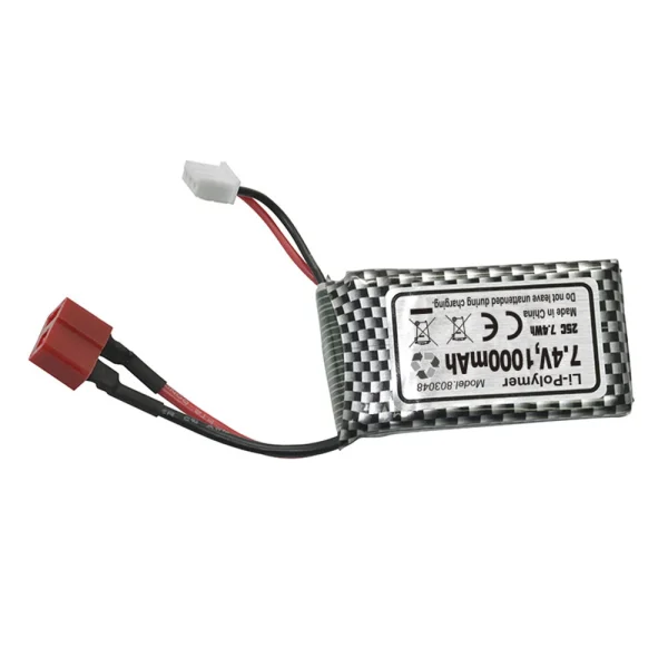 Flyhal FC600 HBX 16890A 1/16 RC Car Spare 7.4V 1000mAh 25C T Plug Lipo Battery Vehicles Models Parts - Image 2