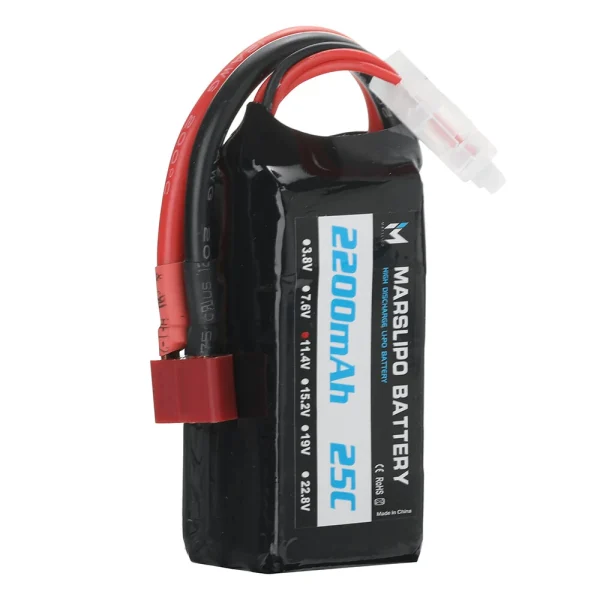 MARSLIPO 11.4V 2200mAh 25C 3S Lipo Battery T Plug with XT60 Adapter for RC Model Toys - Image 6