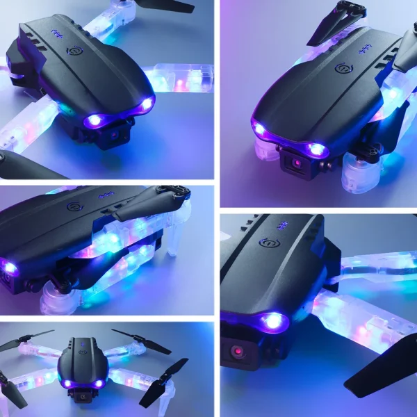 YLR/C E99D WiFi FPV with HD Dual Camera Lighting Arms Optical Flow Positioning Colorful LED Light Foldable RC Drone Quadcopter RTF - Image 6
