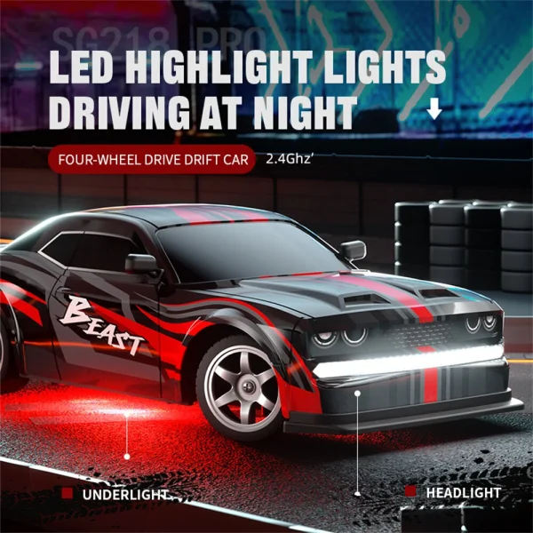 ZLL SG218 PRO 1/16 2.4G 4WD RC Car Drift On-Road High Speed Racing LED Light Semi Proportional Vehicles Model RTR Toys - Image 7