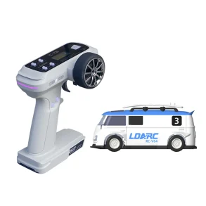 LDARC V64 1/64 2.4G RWD RC Car Mini Drift Flat On-Road LED Lights LC01 Chassis Micro Van Vehicles Models Full Proportional Remote Control Racing Toys 80 Minutes Playing Time