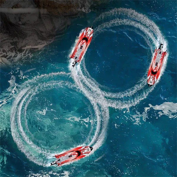 HXJRC HJ820 2.4G RC Boat Capsized Reset High Speed  LED Light Speedboat Waterproof 25km/h Electric Racing Vehicles Models Lakes Pools Remote Control Toys - Image 4
