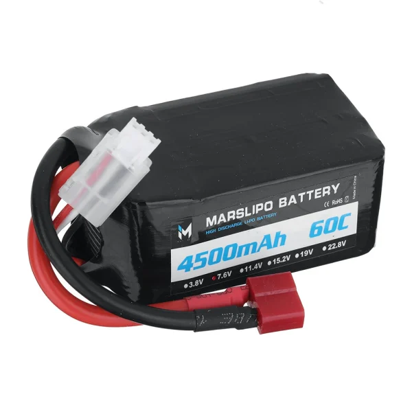 MARSLIPO 7.6V 4500mAh 60C 2S Lipo Battery T Plug for RC Car - Image 2