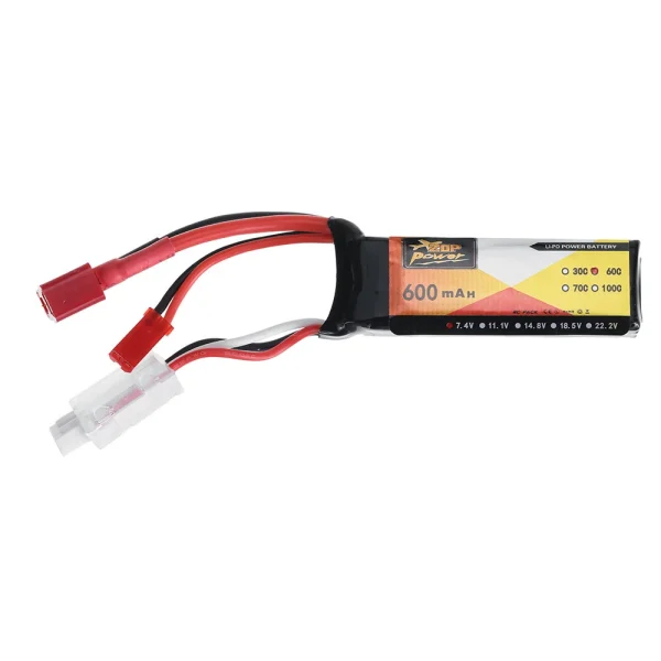 4PCS ZOP Power 7.4V 600mAh 60C 2S LiPo Battery JST + T Plug with B3 Charger XT30 Adapter Cable for RC Models - Image 6