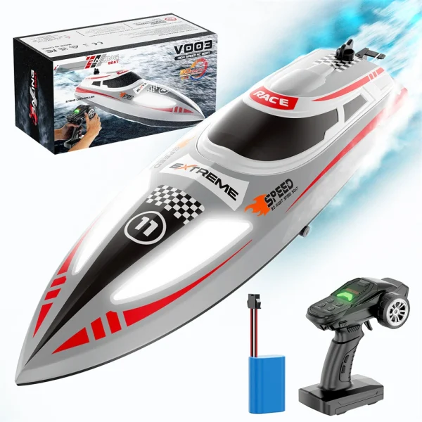 Flytec V003 RTR 2.4G 30km/h RC Boat High Speed Competitive Racing LED Lights Waterproof Auto Capsize Reset Self-Righting 3 Speed Ultra Long Using Time Water Cooling System Vehicles Models Toys - Image 5