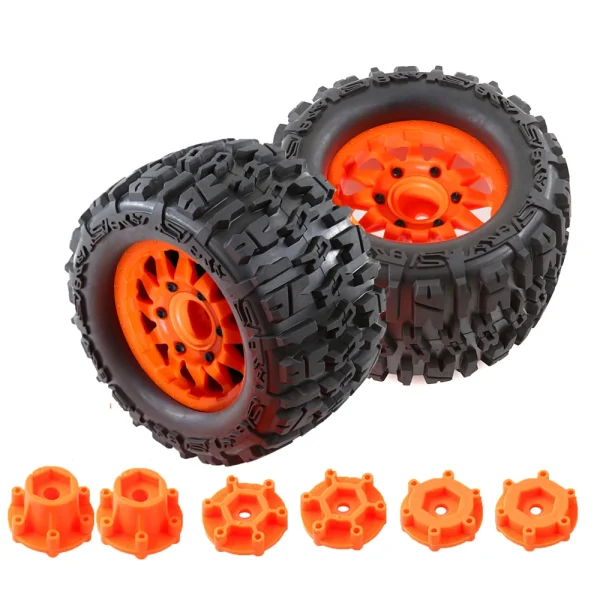 4PCS Tires Wheels Rims for Tamiya Arrma FS Racing MJX ZD Rlaarlo 1/10 RC Car Vehicles Models Spare Parts Accessories W198 - Image 3