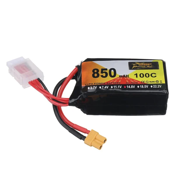 ZOP Power 14.8V 850mAh 100C 4S LiPo Battery XT30 Plug for RC Drone - Image 5