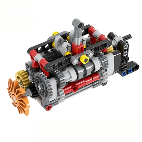 Mechanical Group V16 Cylinder Engine matched 6 Speed Gearbox MOC Building Bricks Parts Pack Blocks Model DIY Education Toys Gift - Image 3