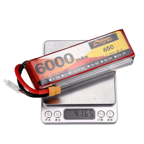 2PCS ZOP Power 11.1V 6000mAh 65C 3S Lipo Battery XT60 Plug for RC Drone - Image 7