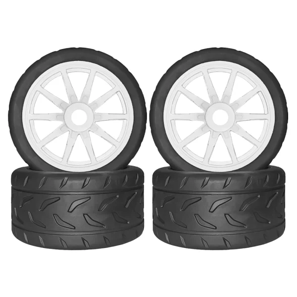 4PCS Eight-Character Pattern Racing Road Wheel Tire Spare Parts for ARRMA 1/7 Firebird FELONY Mustang GT Flat Race RC Car Vehicle Models Accessories - Image 3