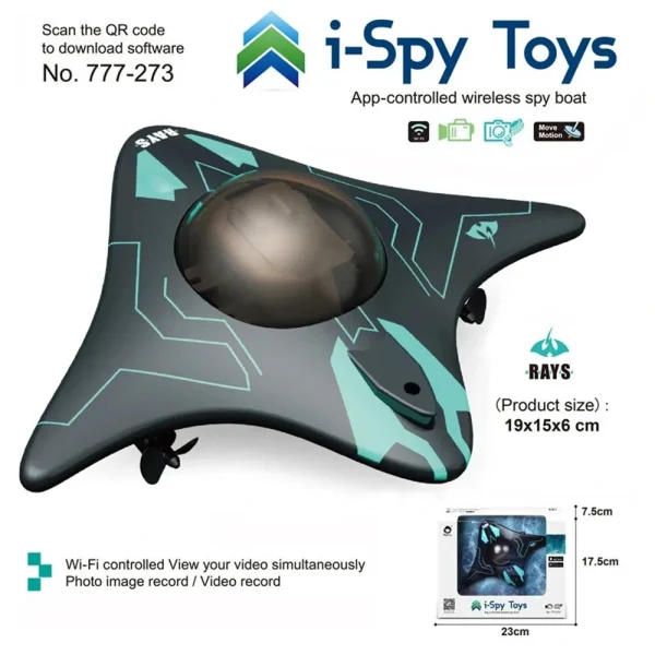Happy Cow 777-273 Mini WIFI RC Boat App Controlled Six Links Real time Transmission Underwater Camera Ship Photo Video Visual Remote Control LED Light Model Outdoor Children Toy - Image 2