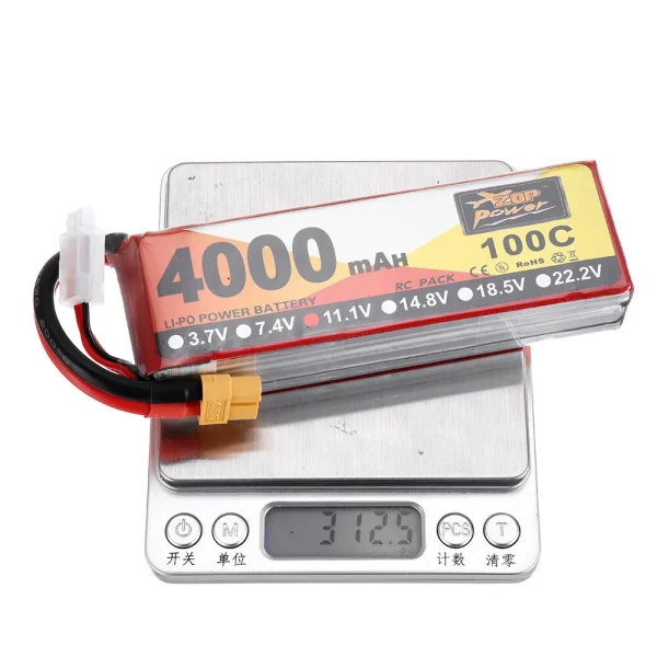 ZOP Power 11.1V 4000mAh 100C 3S Lipo Battery XT60 Plug for RC Racing Drone - Image 7