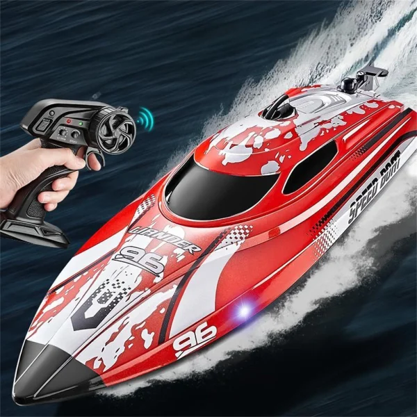 HXJRC HJ820 2.4G RC Boat Capsized Reset High Speed  LED Light Speedboat Waterproof 25km/h Electric Racing Vehicles Models Lakes Pools Remote Control Toys - Image 8