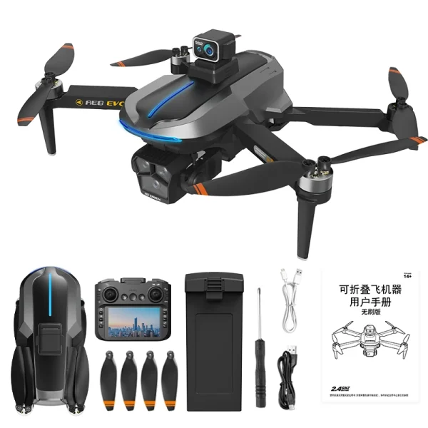 AE8 EVO GPS 5G WiFi FPV with 5.9inch LCD Screen Controller 720P HD Dual Camera Servo Gimbal 360 Obstacle Avoidance Brushless Foldable RC Drone Quadcopter RTF - Image 7