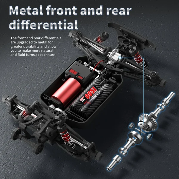 Funsky S910 Pro 1/16 2.4G 4WD 45km/h Brushless RC Car Two Battery Desert Off-Road High Speed Full Proportional Vehicles Models RTR Toys - Image 8
