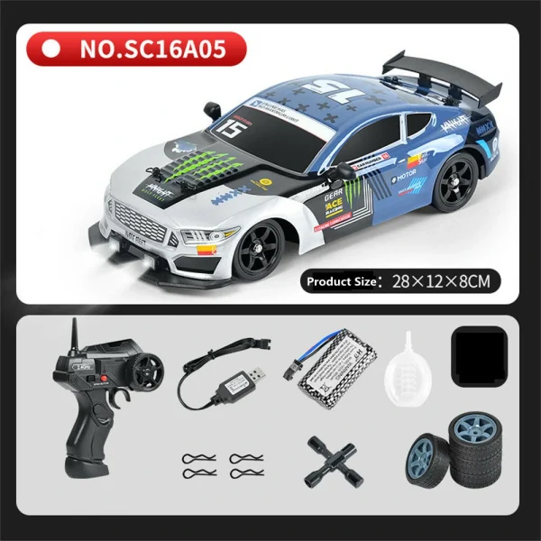 HB Toys SC16A RTR 1/16 2.4G 4WD Drift RC Car Spray LED Light On-Road Vehicles High Speed Models Kids Children Gifts Toys - Image 5