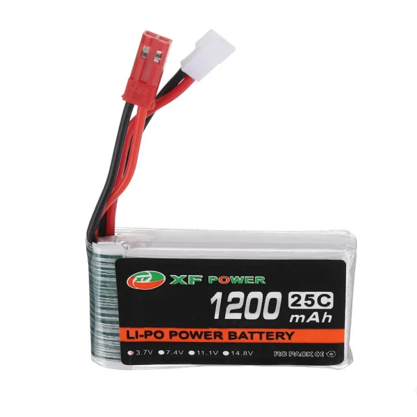 4 PCS XF POWER 3.7V 1200mAh 25C 1S LiPo Battery JST Plug with Battery Charger for RC Drone