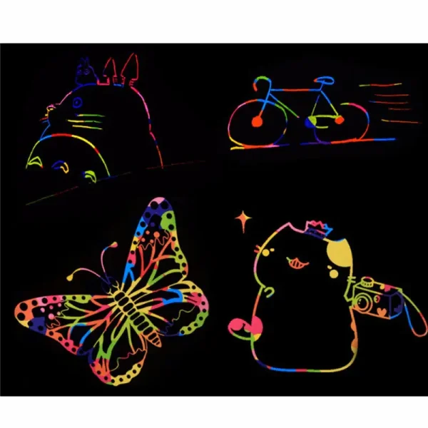 10PCS Funny Scratch Painting Notebook DIY Drawing Toy Big Blow Children Paper Art Educational Toys - Image 8