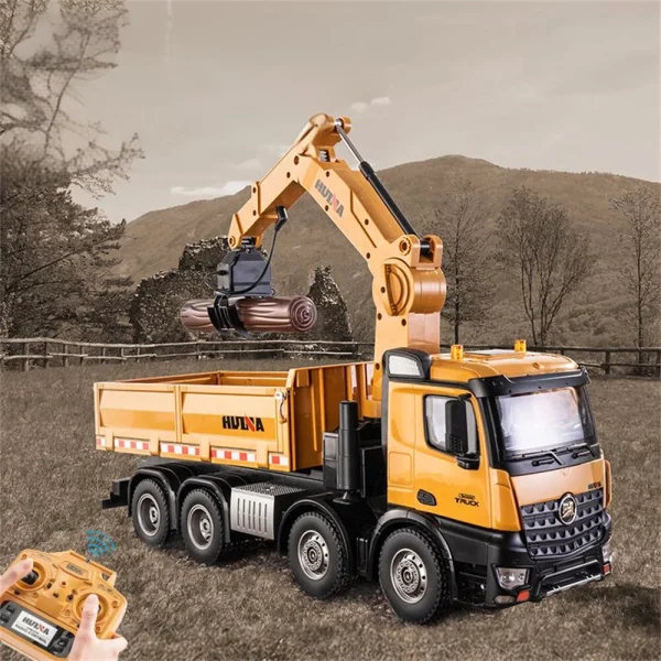 HUINA 1538 1/14 2.4G 26CH Semi-alloy RC Car Grabbing Wood Dump Truck 3-in-1 Vehicle Model RTR - Image 4