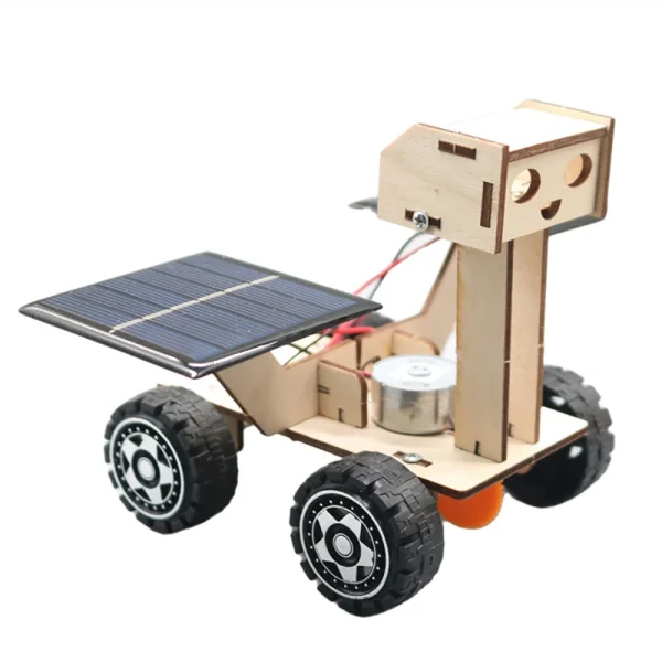 DIY Solar Lunar Rover Car Educational Toy Wooden Kit Solar-Energy Powered Kids Students Children Science - Image 3